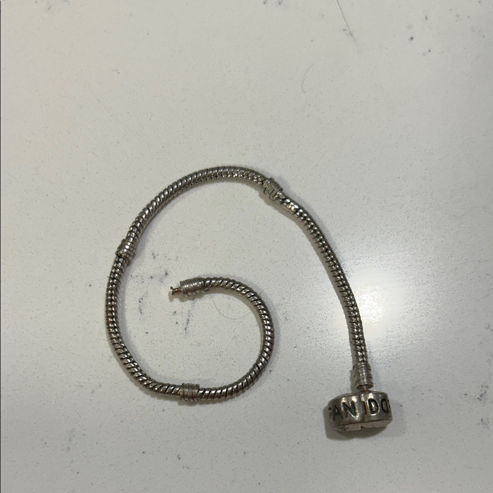 Pandora Silver Bracelet with Branded Barrel Clasp